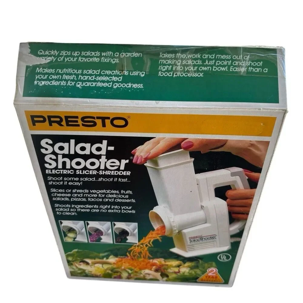 Vintage Presto Salad-Shooter Electric Slicer-Shredder (Model 02910) 1990-Nice!